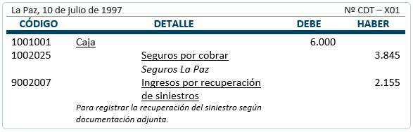 Registro - Baja de bienes de uso con cobertura del seguro mayor al valor residual Registro - Baja de bienes de uso con cobertura del seguro mayor al valor residual