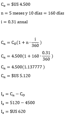 Matemáticas Financieras. - Ejercicios resueltos Interés Simple. Monto a interés simple