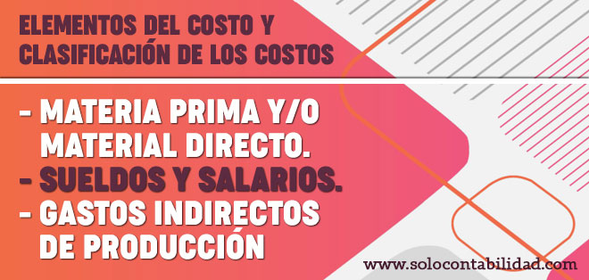 Materia prima y/o material directo. Sueldos y Salarios. Gastos Indirectos de Producción - Contabilidad de Costos - solocontabilidad.com