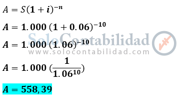 capitalizable anualmente, tasa de descuento simple - Matemáticas financieras, soluciones problemas ejercicios - lista de problemas 10. www.solocontabilidad.com