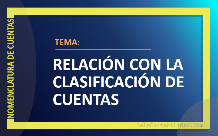 Relación con la clasificación de cuentas - Banner